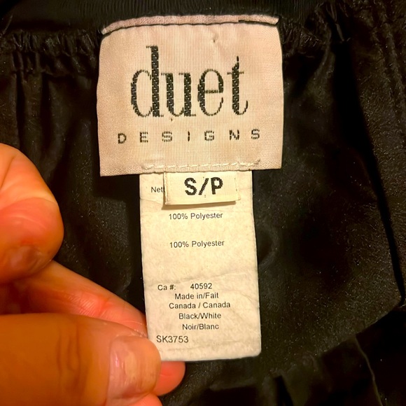 S/M Duet Women Skirt Black Embroidered Hem Sparkly Beads Stretchy Waist Summer - Picture 11 of 14